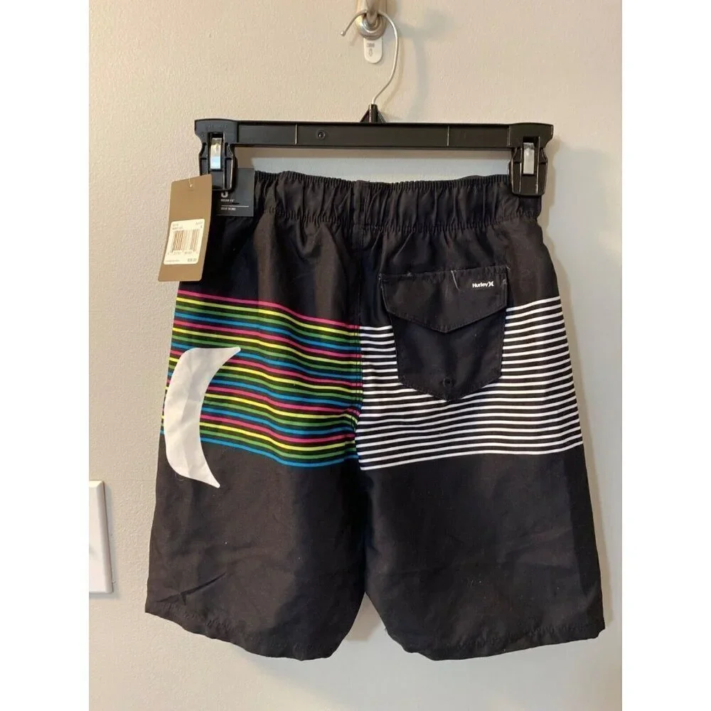 Hurley Kids Slash Pull-on Boardshorts (Big Kids) (Black) Boy's Swim size small